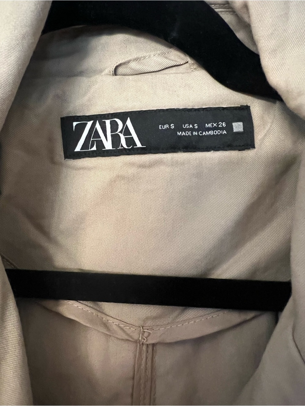 Zara Light Khaki Double-Breasted Trench Coat - Picture 8 of 8
